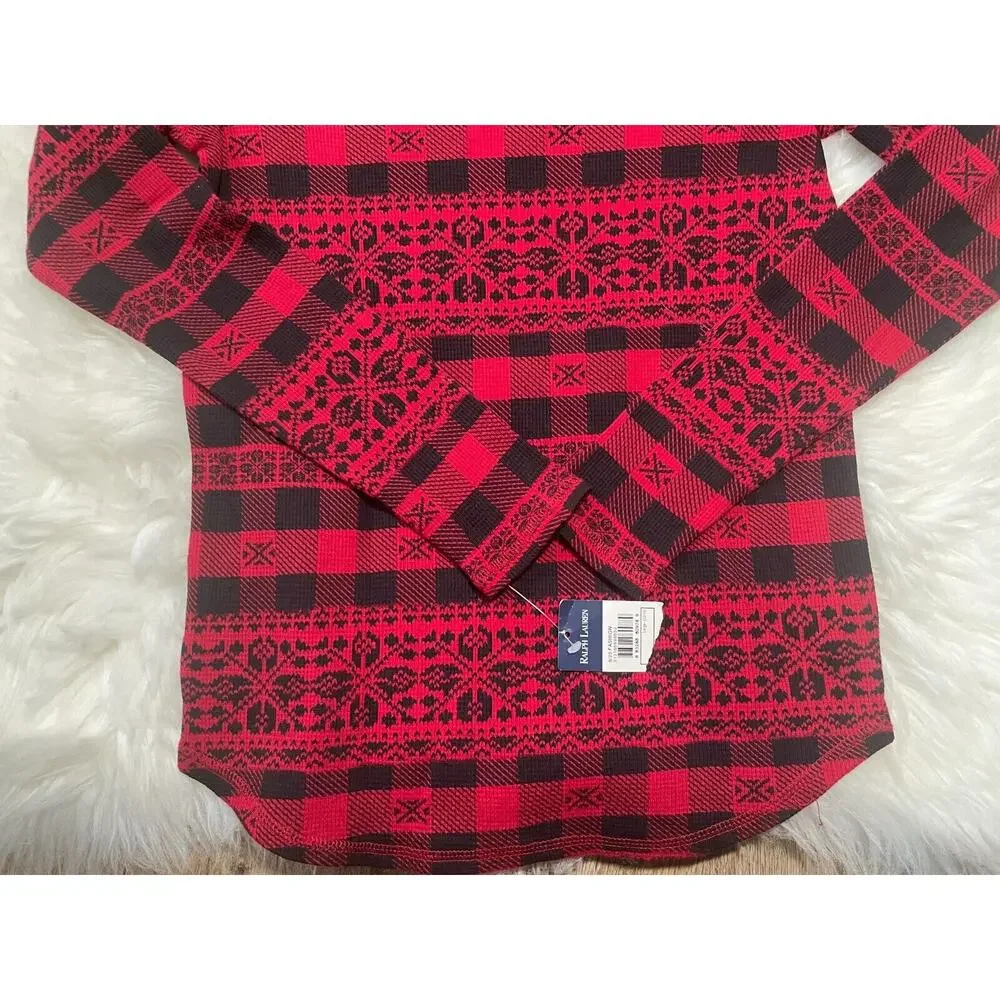 RALPH LAUREN SPORTSWEAR Girls Large (14-16) Thermal Ski Winter Holiday Top Shirt